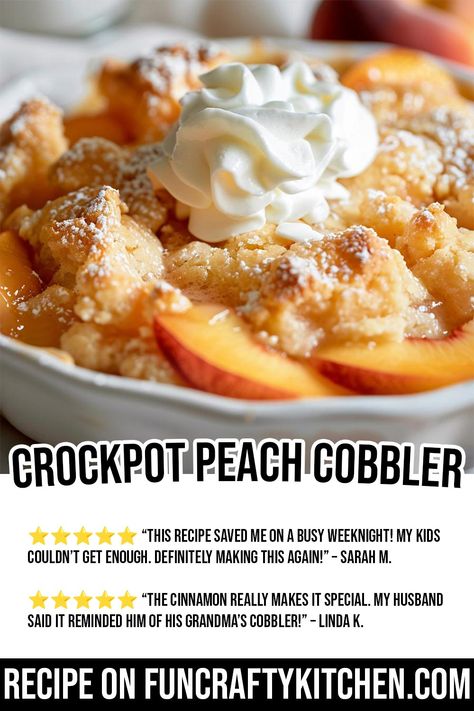 Peach Cobbler In Slow Cooker, Easy Slow Cooker Peach Cobbler, Peach Cobbler Dump Cake Frozen Peaches, Crockpot Peach Cobbler Easy Fresh Peaches, Peach Cobbler With Peach Pie Filling, Crock Pot Peach Dump Cake, Peach Cobbler 4 Ingredients, Recipe For Peaches, Peach Dump Cake Crockpot