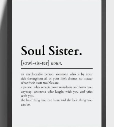 Best Friend To Sister Quotes, Soul Sister Letter, Thank You Soul Sister, Words To Describe Sister, Soul Sister Birthday Quotes, Soul Sister Tattoo Ideas, Soul Sister Quotes Meaningful, Notes For Sister, Soul Sisters Quotes