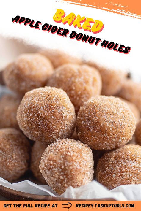 Indulge in the ultimate fall treat with these delectable Baked Apple Cider Donut Holes. Bursting with warm spices and the rich flavors of apple cider, these bite-sized delights offer a guilt-free way to savor the season. Perfectly baked for a fluffy texture and glazed to perfection, they are ideal for cozy gatherings or a sweet snack any time of day. Discover the joy of homemade treats that bring comfort and nostalgia to your kitchen. Try this easy recipe and elevate your autumn baking game Apple Cinnamon Donut Holes, Apple Cider Donut Holes Recipe, Donuts Holes, Apple Pie Donut, Apple Cider Donut Holes, Apple Cider Donuts Baked, Autumn Baking, Baking Games, Fluffy Texture