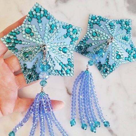 Star Pasties, Stars Costume, Rhinestone Pasties, Mermaid Parade, Dancing Costumes, Star Costume, Star Crystal, Burlesque Costume, Stage Costume