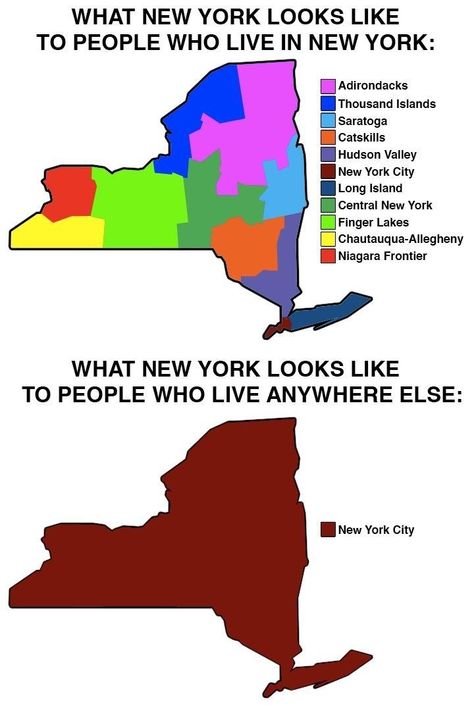 New York: Here's Every US State Described Perfectly By A Meme Farm Humor, New York City Map, Thousand Islands, Buffalo New York, I Love Ny, Lake George, Upstate New York, Living In New York, I ❤ Ny