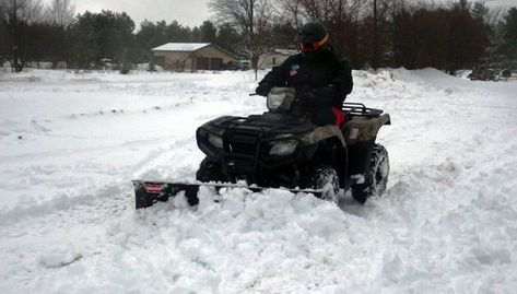 Five Tips for Plowing Snow with Your ATV or UTV – ATV.com Atv Snow Plow, Gravel Drive, Atv Implements, Winter Safety, Atv Trailers, Snow Removal, Snow Blower, Snow Plow, Winter Storm