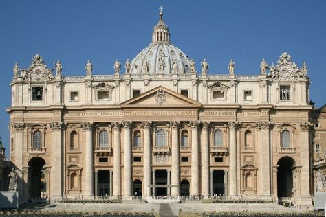 Saint Peter’s Basilica, Entrance Stairs, St. Peter’s Basilica, St Charbel, Le Vatican, Architecture Antique, Art Baroque, Andrea Palladio, St Peters Basilica