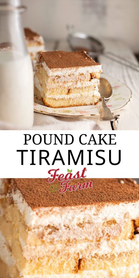 Terimisu Cake Easy, Tiramisu Cake Easy, Tiramisu Pound Cake Recipe, Tiramisu With Pound Cake, Tiramisu Pound Cake, Pioneer Woman Tiramisu With Pound Cake, Pound Cake Tiramisu, No Bake Pound Cake Desserts, Tiramisu Dump Cake