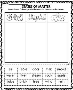 Grade 2 Science, States Of Matter Worksheet, Matter Worksheets, Second Grade Science, 1st Grade Science, First Grade Science, Third Grade Science, Matter Science, 4th Grade Science