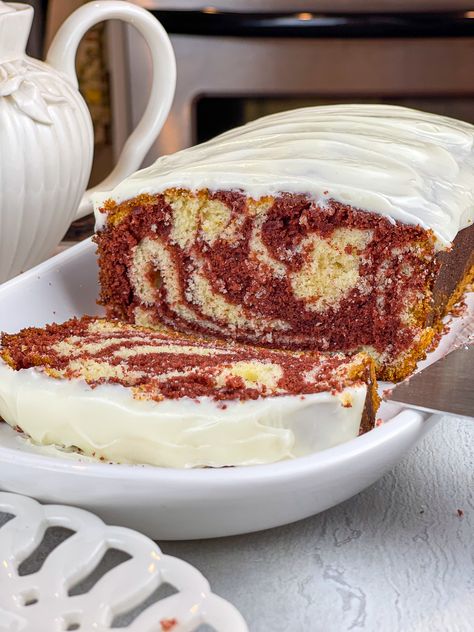 Red Velvet Marble Loaf Cake | Pastry Tales Red Velvet Loaf, Marble Loaf Cake, Marble Loaf, Cake Pastry, Things To Eat, Cold Cream, Pastry Bag, Loaf Cake, Pastry Cake