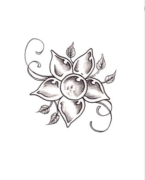 5 petal flower (105) 5 Petal Flower Tattoo, 5 Petal Flower, Full Moon Tattoo, Petal Flower, Moon Tattoo, Fun Ideas, Lotus Flower Tattoo, Flower Tattoos, Full Moon