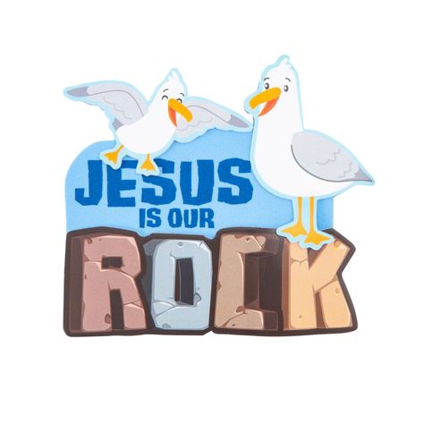 Kids will all agree that these magnet crafts rock! A great addition to Rocky Beach VBS activities, these no-mess projects will provide an engaging opportunity for students to flex their creativity while also learning an important faith lesson. Find more exciting VBS crafts, decorations, supplies and more on this website. Includes self-adhesive foam pieces. 4 1/4" x 3 3/4" Makes 12. All craft kit pieces are pre-packaged for individual use. Magnets are packaged separately. Do not discard. Kits include instructions. © OTC  Rocky Beach Vbs Magnet Instructions Vbs Activities, Vbs Diy, 3d Beach Art, Vbs Ocean Theme, Breaker Rock Beach, Ocean Vbs, Beach Crafts For Kids, Lifeway Vbs, Jesus Crafts