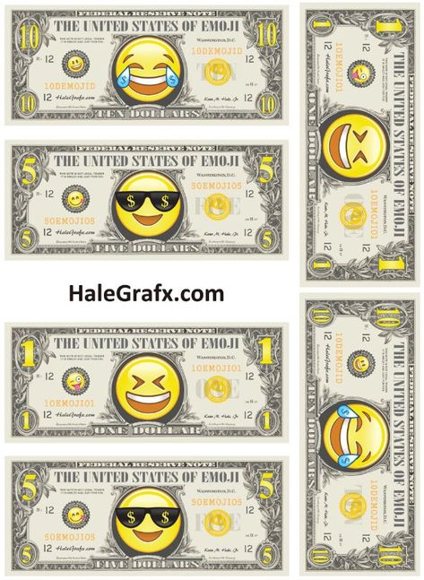 http://halegrafx.com/printables/free-printable-emoji-play-money/ Free Emoji Printables, Fake Money Printable, Printable Play Money, Emoji Printables, Mad Scientist Birthday, Free Emoji, Vip Kid, Money Template, Money Printables