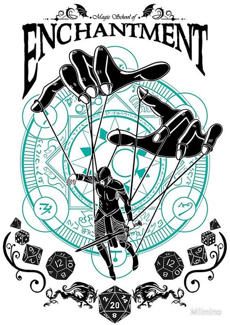 Enchantment - D&D Magic School Series : Black by Milmino Magic School Classes, Enchantment Spells, Enchantment Magic, School Series, D D Classes, Types Of Magic, Dnd Classes, Writing Fantasy, Dungeons And Dragons Classes