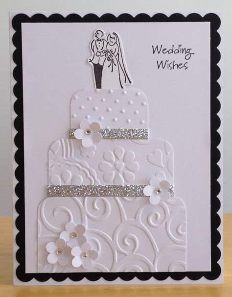 Wedding Cards Handmade Stampin Up Ideas Simple, Wedding Cards Handmade Simple Vintage, Simple Handmade Wedding Cards, Stamped Wedding Cards, Handmade Wedding Cards Ideas Diy Simple, Wedding Cards Homemade, Simple Wedding Card Design Ideas, Stampin Up Wedding Cards Ideas Beautiful, Embossed Wedding Cards