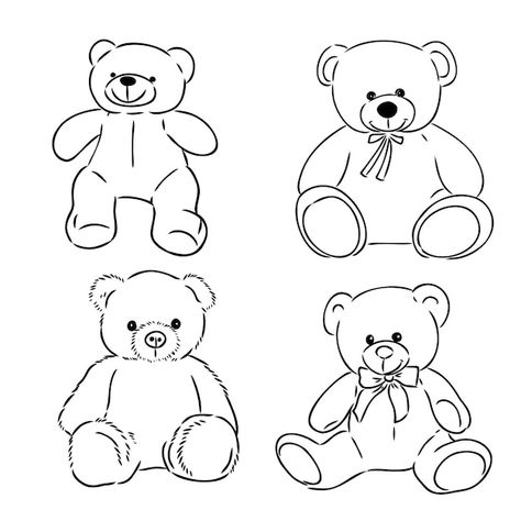 Vector bear doll icon outline flat desig... | Premium Vector #Freepik #vector #teddy #teddy-bear #bear-toy #bear Teddy Bear Drawing Easy, Teddy Bear Outline, Teddy Drawing, Teddy Bear Sketch, Doll Icon, Teddy Bear Icon, Teddy Bear Drawing, Bear Icon, Teddy Bear Cartoon