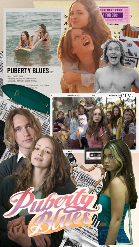 Puberty Blues Aesthetic, Sean Keenan, 90s Australia, Ashleigh Cummings, Nz Summer, Puberty Blues, Basic Aussie, Movie Journal, Mermaid Aesthetic