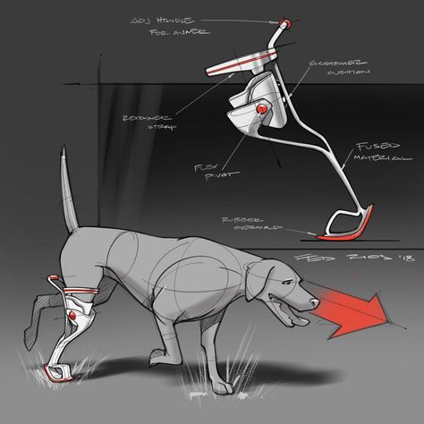 It’s dog prosthetic Sunday! This is a super rugged model, for heavier, active dogs. 🐕🔬 . 079 | 365 . . . . . . . . . #prosthetics… Dog Prosthetic Leg, Animal Prosthetics, Halo Drawings, 3d Mapping, Active Dogs, Render Design, Dog Leg, Gear Art, Dog Sketch