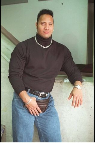 dwayne johnson AKA The Rock:    90s: a black turtleneck, gold chain and a fannypack to boot. The Rock Gif, Rock Meme, Thursday Pictures, 90s Rock, Rock Johnson, The Rock Dwayne Johnson, Dwayne The Rock, Hump Day, Dwayne Johnson