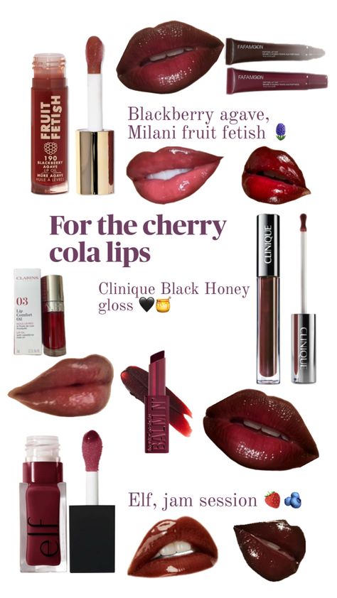 Cola Lips, Clinique Black Honey, Revlon Super Lustrous Lipstick, Cherry Lips, Revlon Super Lustrous, Black Honey, Lips Makeup, Cherry Cola, Grunge Makeup