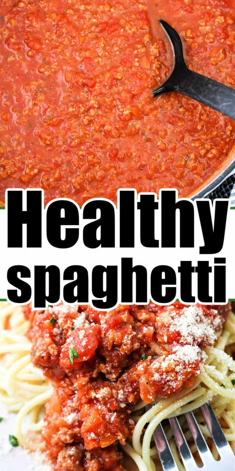 Leftover Spaghetti Recipe, Healthy Spaghetti Sauce, Chicken With Spaghetti Sauce, Healthy Chicken Spaghetti, Healthy Spaghetti, Low Fat Dinner, Spaghetti Meat Sauce, Homemade Spaghetti Sauce, No Meat