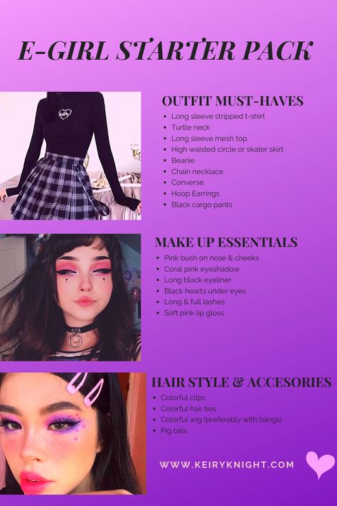 How to be an E-girl - Thinking about giving the E-girl look a try? Here's my small guide to E-girl!   #Egirl #Egirltrend #TikTik #Outfit #OutfitInspo E Girl Style, E Girl Clothes, Egirl Style, Danger Girl, Chris Williams, Egirl Aesthetic, Egirl Fashion, E Girl Aesthetic, E Girl Outfits