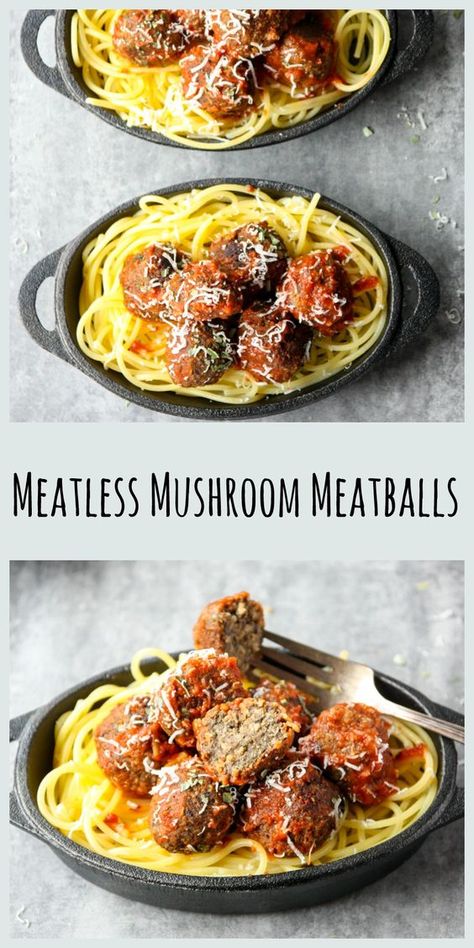 Mushroom Snacks, Mushroom Meatballs, Veggie Meatballs, Vegetarian Meatballs, Vegan Meatballs, Food Meat, Meatless Dinner, Vegetarian Dinners, Meatball Recipes