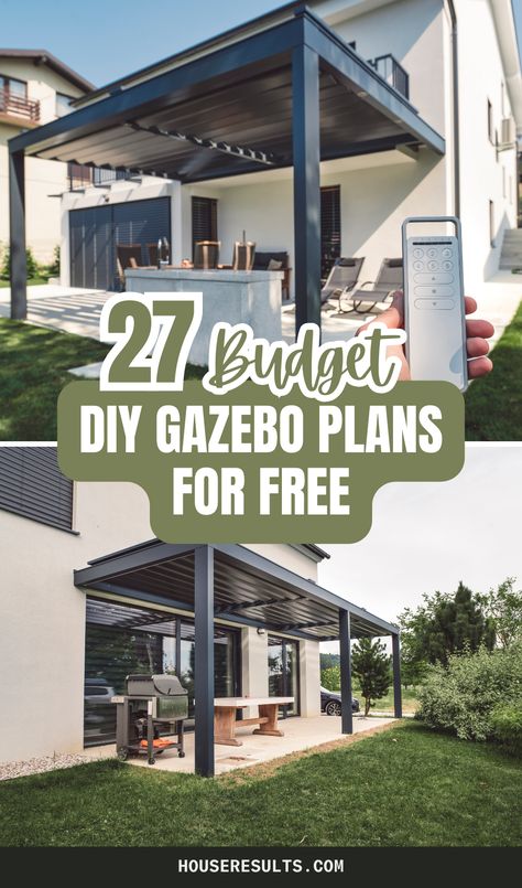 🌳 Create a beautiful outdoor retreat with these DIY gazebo plans! Whether you want a cozy nook for reading or a stylish space for gatherings, we have the perfect design for you. Check out our top DIY gazebo plans and get inspired to build your dream gazebo. #GazeboIdeas #DIYProjects #GardenInspiration Diy Outdoor Pavilion, Gazebo Ideas Backyard Cheap, Diy Gazebo Ideas Cheap, Diy Gazebo Ideas, Small Garden Gazebo, Backyard Gazebo Ideas, Gazebo Decorating Ideas, Enclosed Gazebo, Small Gazebo