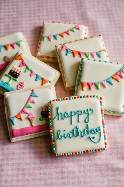 Birthday Cookie Decorating Ideas, Birthday Cutout Cookies, Birthday Cookie Ideas, Birthday Royal Icing Cookies, Bday Cookies, Birthday Sugar Cookies, Cookie Birthday, Cookies Cupcake, Happy Birthday Cookie