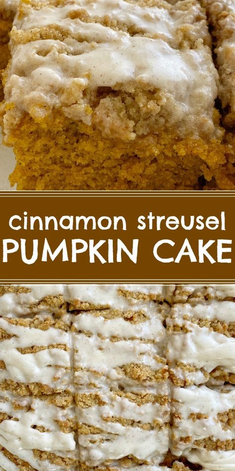 Pumpkin Crumb Cake Easy, Easy Pumpkin Coffee Cake With Streusel, Cinnamon Streusel Pumpkin Coffee Cake, Cinnamon Streusel Pumpkin Cake, Pumpkin Cake With Streusel Topping, Vanilla Pumpkin Cake, Pumpkin Streusel Bundt Cake, Homemade Pumpkin Cake Recipes, Pumpkin Cinnamon Cake