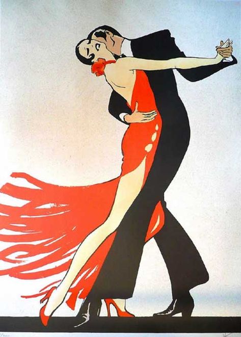 Gruau_6 Rene Gruau, Jacques Fath, Tango Dancers, Tango Dance, Couple Dancing, Pierre Balmain, Fashion Illustrator, Ballroom Dance, Harper's Bazaar