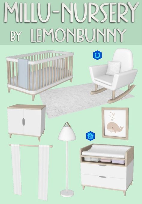 CC-Pack MILLU-Nursery | Patreon Sims 4 Twin Nursery, Sims 4 Functional Crib, Sims4 Crib, Baby Clutter Sims 4 Cc, Sims 4 Cc Nursery Furniture Patreon Free, Ikea Sims 4 Cc, Baby Stuff Sims 4 Cc, The Sims 4 Nursery Cc, Infant Furniture Cc Sims 4