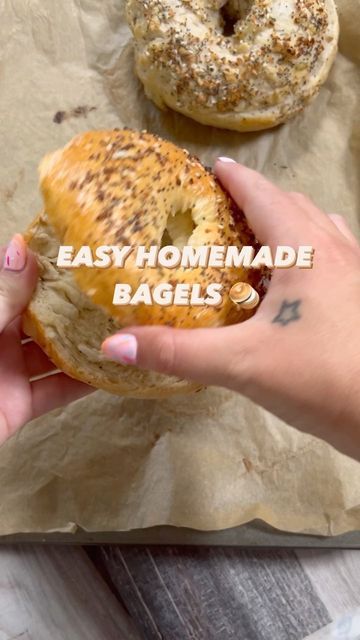 Shalean and Stephanie Ghitis ✨ on Instagram: "🥯EASY HOMEMADE BAGELS🧈 (recipe below) The 2 ingredients bagels are fun and all but they don’t store/last well and there’s nothing quite like a yeast bagel. These are just as easy, I promise! 3/4 cup of water 1 1/4 tsp instant yeast 1 tsp sugar 2 cups bread flour 1 tsp salt Egg wash (optional) Everything bagel seasoning (optional) In a small bowl, warm water up in the microwave for about 20 seconds. Add the yeast and sugar and allow to sit for Yeast Bagels, Easy Homemade Bagels, Bagels Recipe, Everything Bagel Seasoning, Bagel Seasoning, Homemade Bagels, Bagel Recipe, Cup Of Water, Salted Egg