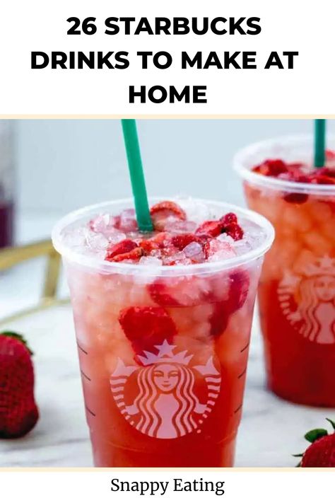 Explore the joy of making your beloved Starbucks beverages at home using simple recipes. Bid farewell to costly coffee trips and welcome scrumptious homemade frappuccinos, cold brews, and fruit teas into your daily routine. Uncover all you need right here to savor these delightful drinks without stepping out! Starbucks Tea Drinks Recipes At Home, Simple Starbucks Drinks To Make At Home, Starbucks Spicy Refresher, Starbucks Easy Drinks, Starbucks Drinks To Make At Home Easy, Diy At Home Starbucks Drinks, Starbucks Recipes Refreshers At Home, Starbucks Drinks Recipes At Home, Starbucks Refreshers Recipe At Home