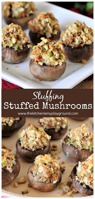 Stuffing Stuffed Mushrooms, Mushroom Appetizers, Thanksgiving Appetizer, Party Food Dessert, Stuffed Mushroom, Slow Cooker Desserts, Desserts For A Crowd, Thanksgiving Appetizers, Party Buffet