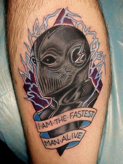 Zoom Hunter Zoloman Flash CW DC Comics Tattoo by Steve Rieck from Las Vegas, NV The Flash Tattoo Dc Comics, Dc Flash Tattoo, Dc Comics Tattoo, The Flash Cw, Zoom The Flash, The Flash Tattoo, Hero Symbol, Dc Flash, Fan Tattoo