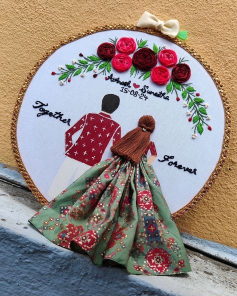 Wedding embroidery hoop ❤️✨ @suneethavinash_3014 💕 DM to Order 💌 @gift_the_best_hoop 💜 . . . H A N D M A D E . . . embroideryhoop #weddingembroideryhoop #customizedhoops #anniversaryhoops #brideandgroom #embroideryartist #couple #bestgiftever #affordable #instagram #ordernow #supportsmallbusiness Family Embroidery Hoop Ideas, Embroidery Hoop Art Tutorial, Wedding Embroidery Hoop, Embroidery Hoop Wall Art, Wedding Embroidery, Canvas Paint, Embroidery Hoop Art, Art Tutorial, Hoop Art