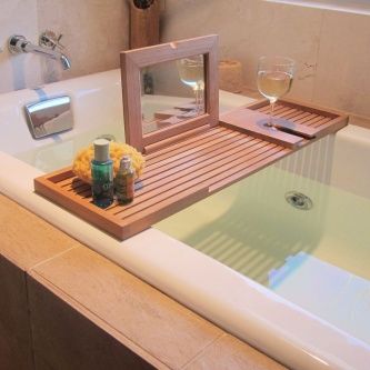 Teak Bath, Spa & Shower Accessories | Westminster Teak Furniture Rustic Bathtub, Bath Tray Caddy, Teak Bathroom Accessories, Marble Dish, Sunken Bathtub, Bath Top, Teak Bath, Marble Soap, Teak Bathroom