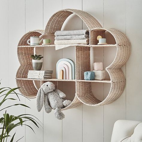 Statement Bookshelf, Cloud Bookshelf, Amelie Room, Cloud Nursery Theme, Scandinavian Baby Room, Cottagecore Nursery, Cloud Shelf, Walker House, Kids Clothes Organization