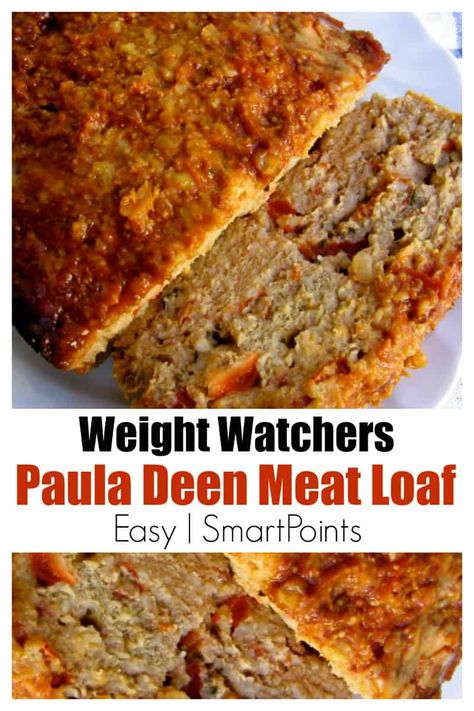 WW Paula Deen Meatloaf Recipe with SmartPoints: easy, healthy, family favorite, dinner #weightwatchers #Paula #Deen #meatloaf #easy #healthy #family #recipes #smartpoints #oats #ketchup #smartpoints Ww Meatloaf, Paula Deen Meatloaf Recipes, Weight Watchers Meatloaf, Paula Deen Meatloaf, Meatloaf Easy, Old Fashioned Meatloaf, Weight Watchers Recipe, Beef Meatloaf, Homemade Meatloaf