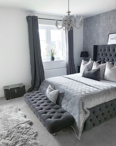 Grey Bedroom Design, Koti Diy, Grey Bedroom Decor, Classy Bedroom, Goals Inspiration, Grey Bedroom, Bedroom Goals, Bedroom Furniture Design, Modern Bedroom Design