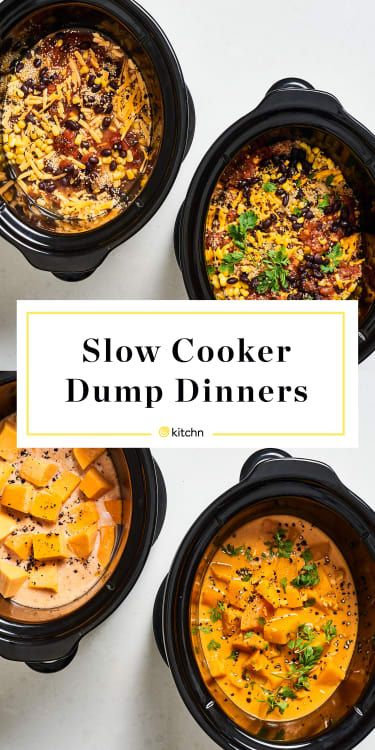 These 5 Slow Cooker Dump Dinners All Make Themselves | Kitchn Healthy Dump Meals, Slow Cooker Dump, Crockpot Dump Recipes, Dump Dinners, Dump Meals, Slow Cooked Meals, Slow Cooker Dinner, Crockpot Dishes, Easy Slow Cooker Recipes