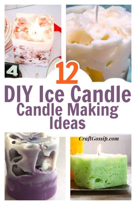 This roundup of tutorials shows you how to make candles with ice cubes. Ice cubes in candles is actually one of the very first candle-making classes I taught to a bunch of 8-12-year-olds.  Ice candles are great for craft activities … Read More... How To Make Ice Cream Candles, Milk Carton Candles Ice, Iced Coffee Candle Diy, Diy Candle Ideas Creative, Whipped Candles Diy, Layered Candles Diy, Creative Candle Making Ideas, Ice Candles Diy, Whipped Candles