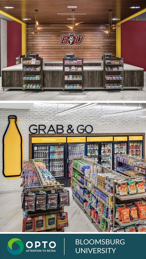 Bloomsburg University retail display Variety Store Design, Supermarket Display Ideas, Convenience Store Design Interiors, Small Supermarket Design, Small Store Design, Small Shop Design, Supermarket Design Interior, Bloomsburg University, Best Kitchen Layout