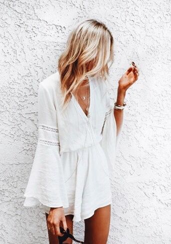 Style Boho Mode, Mode Tips, Mode Hippie, Blazer Outfit, Mode Boho, White Romper, Mode Inspo, Primavera Estate, Playsuit