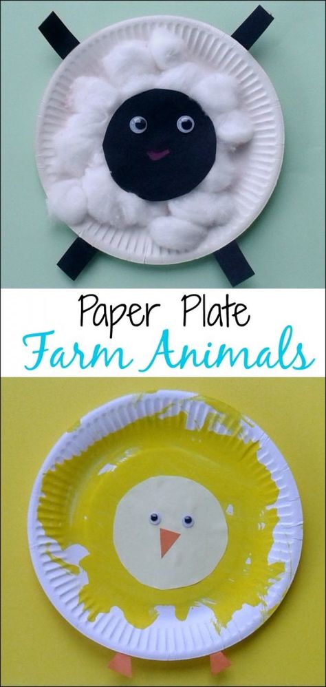 Farm Animal Crafts, Crafts For Toddlers, Farm Preschool, Baby Farm Animals, Toddler Arts And Crafts, Spring Craft, Farm Crafts, Animal Crafts For Kids, Paper Plate Crafts