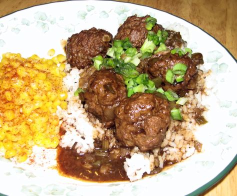 Cajun Meatball Stew Recipe, Cajun Meatballs, Meatball Stew Recipe, Meatball Stew, Rice And Gravy, Meatballs And Gravy, Cajun Dishes, Cajun Creole Recipes, How To Cook Meatballs