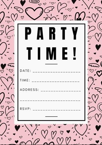 Beautiful Party Invitations | FREE Printables | OHbaby! Invites For Birthday Party, Party Invitations Aesthetic Template, Invitation Printable, Bday Party Invitations Aesthetic, An Invitation To A Party, An Invitation To Birthday, Invation Cards Birthday, Blank Party Invitations, B Day Invitation Cards