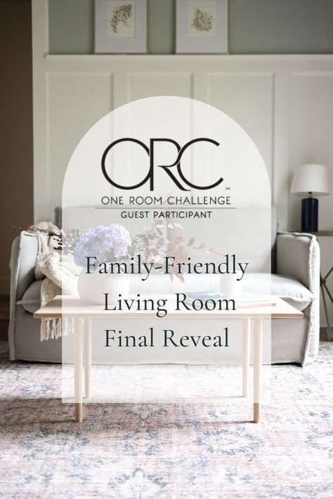 Family Friendly Living Room, Living Room Reveal, Faux Olive Tree, Cream Walls, Arched Mirror, One Room Challenge, Living Room And Dining Room, California Coastal, Room Challenge