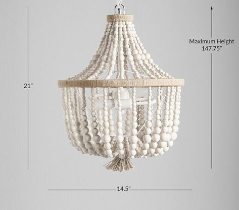 Dahlia Kids Chandelier | Pottery Barn Kids Chandelier For Kids Room, Nursery Chandelier Girl, Wooden Beaded Chandelier, Dahlia Chandelier, Kids Room Chandelier, Interactive Lighting, Mermaid Bedroom, Nursery Girl, Point Light