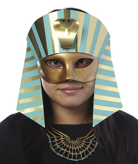 DIY Halloween costumes - Pharaoh mask Pharaoh Mask Craft, Egyptian Diy Costume, Costume Ideas For Kids, Diy Costume Ideas, Halloween Craft Activities, Creative Halloween Costumes Diy, Easy College Halloween Costumes, Spooky Halloween Crafts, Pharaoh Costume