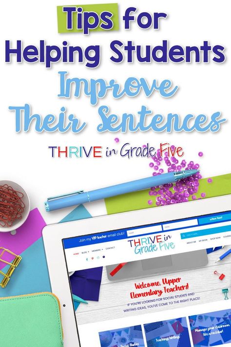 Are your students' sentences boring? Help your students move from dull to dazzling sentences! This blog post will tell you about my step-by-step method for helping students to become better sentence writers! Writing Traits, Interactive Writing Notebook, Writing Complete Sentences, Writing Conventions, Teacher Info, Third Grade Writing, 5th Grade Writing, Writing Lesson Plans, Teaching 5th Grade