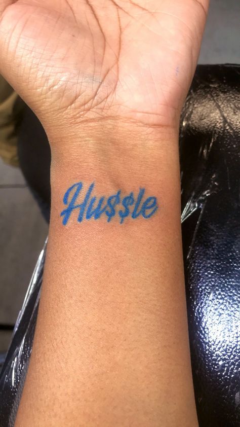 Tattoo Blue Ink, Nipsey Hussle Tattoos, Blue Ink Tattoo, Gold Tattoo Ink, Rip Tattoos, Tattoo Therapy, Blue Ink Tattoos, Wörter Tattoos, Homemade Tattoos