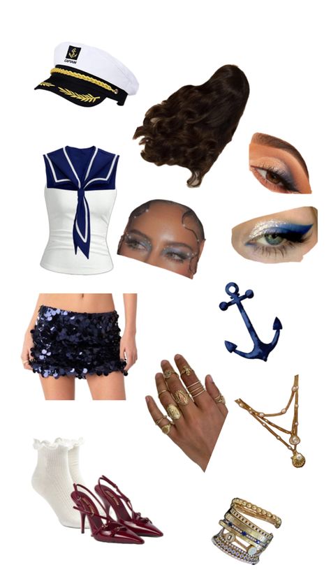 Sailor costume | pilot | hostess | halloween | costume Pilot Halloween, Sailor Halloween Costumes, Pilot Costume, Sailor Costume, Cute Halloween Costumes, Cool Halloween Costumes, Cute Halloween, Halloween Outfits, Halloween Costume